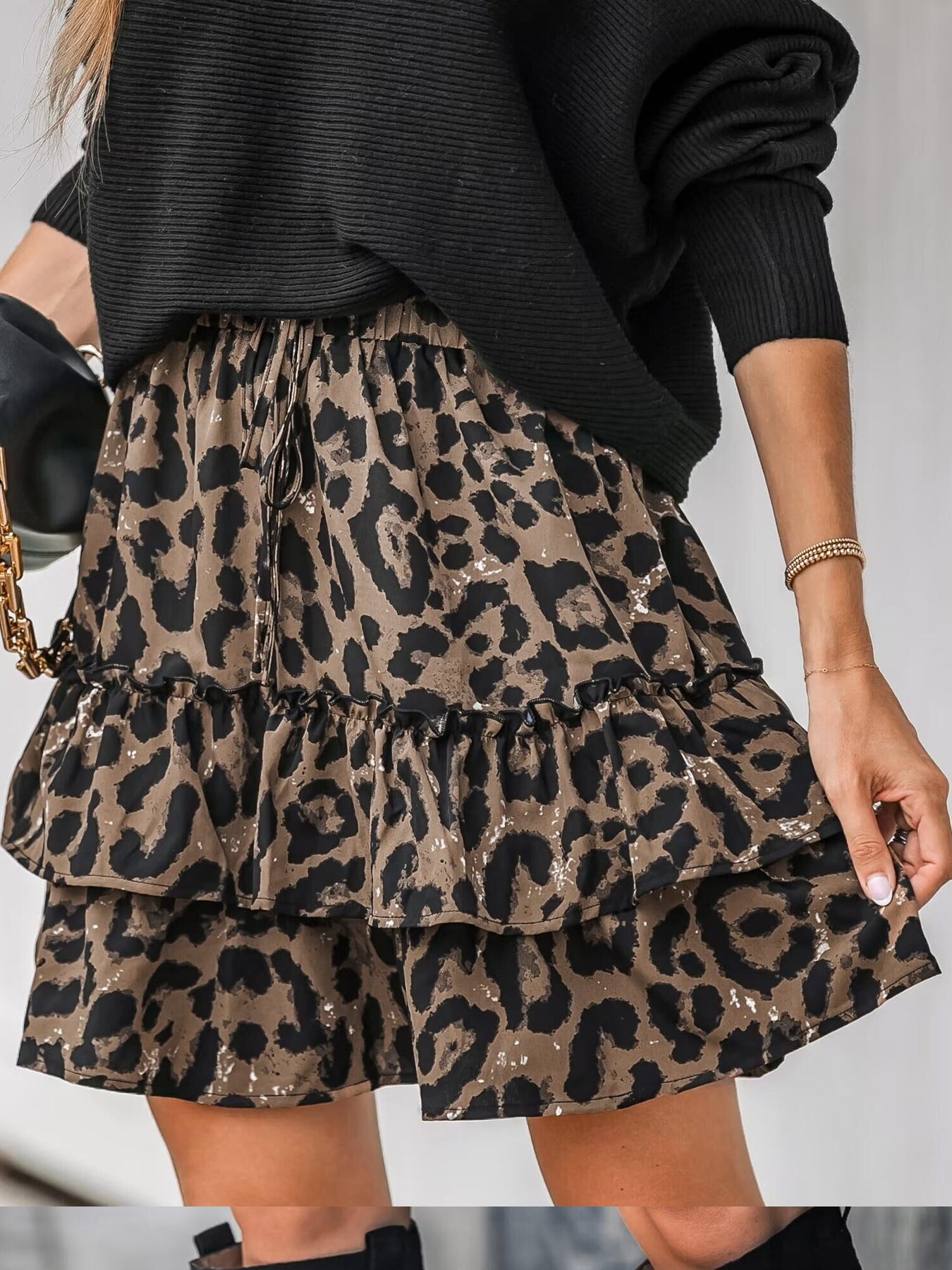 Isabelle Moreau® | La jupe à volants imprimé léopard