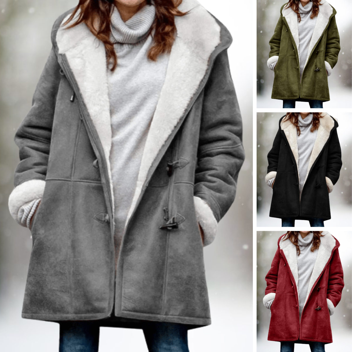 Riva Lefèvre® | Manteau premium avec capuche demi-longue