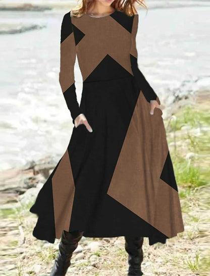 Océane Dubois® | Robe imprimée unique à manches longues