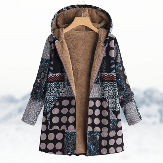 Léa Blanchet® | Manteau d'hiver chic et douillet avec imprimé