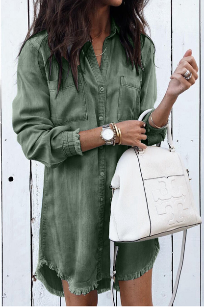 Léa Blanchet® | Robe chemise couleur délavée tendance