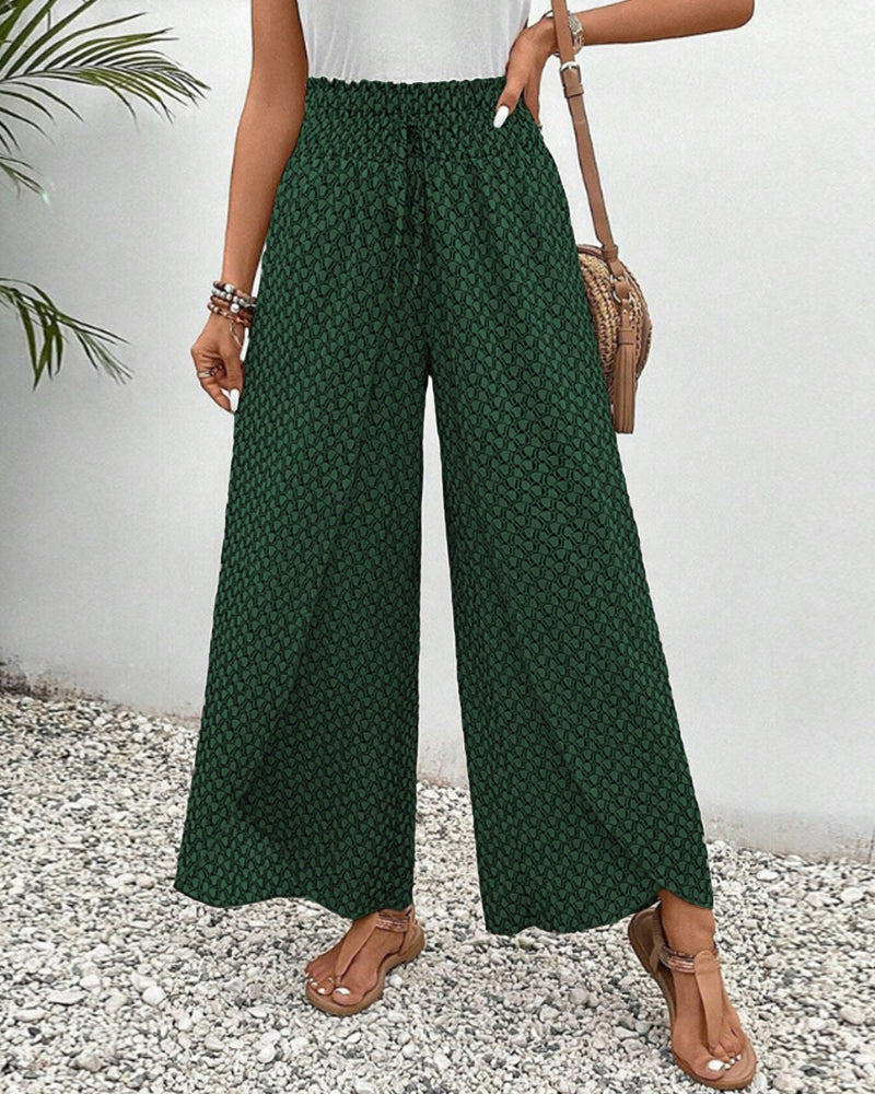 Pantalon femme large à motif géométrique vue de dos