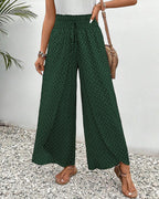 Pantalon femme large à motif géométrique vue de dos