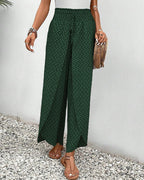 Pantalon femme large à motif géométrique avec silhouette ample