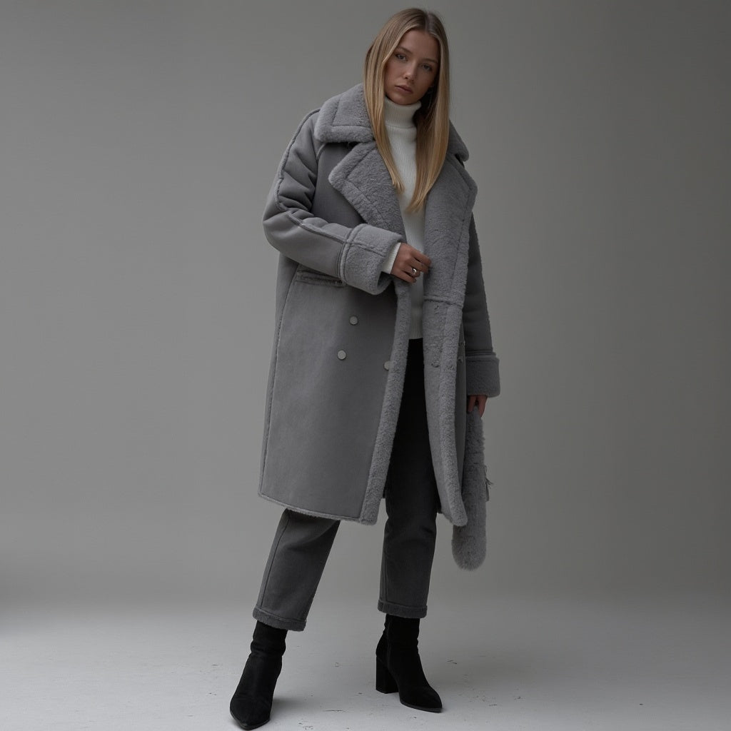 Manteau d'hiver élégant en daim