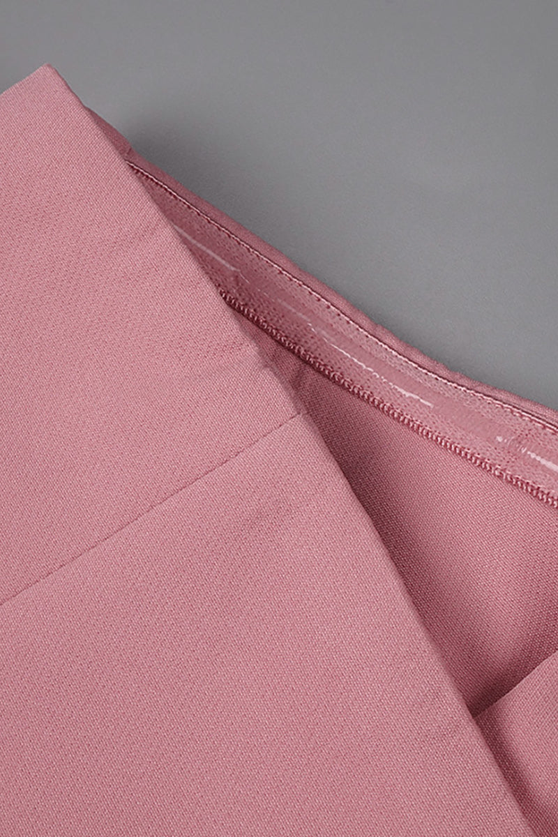 Robe midi rose à une épaule avec détail nœud