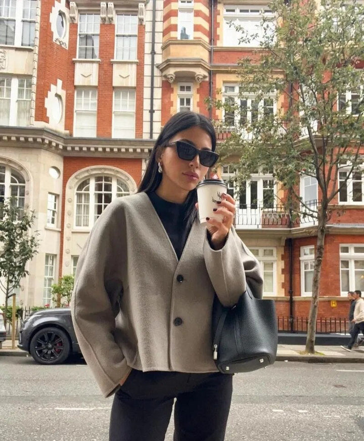 Manteau d'hiver douillet en mélange de laine