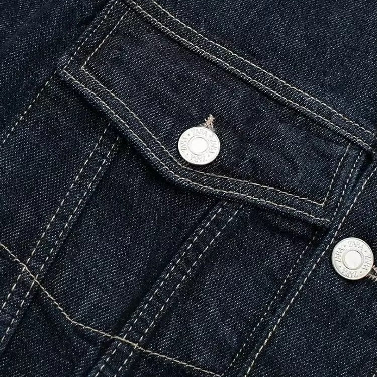 Veste en jean courte vintage pour femme