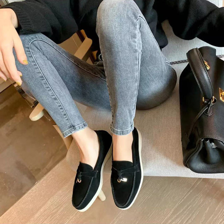 Mocassins en cuir chic avec boucle pour femmes