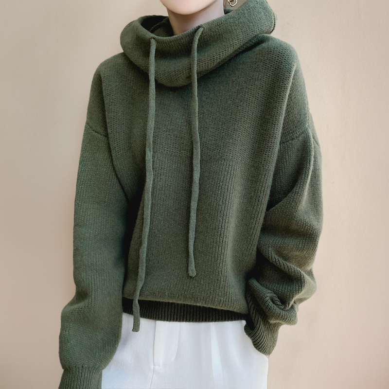 Pull à col roulé en laine mérinos pour femme
