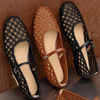 Ballerines en maille tissée pour femmes