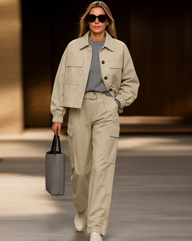 Ensemble Veste et Pantalon Cargo Utilitaire Moderne