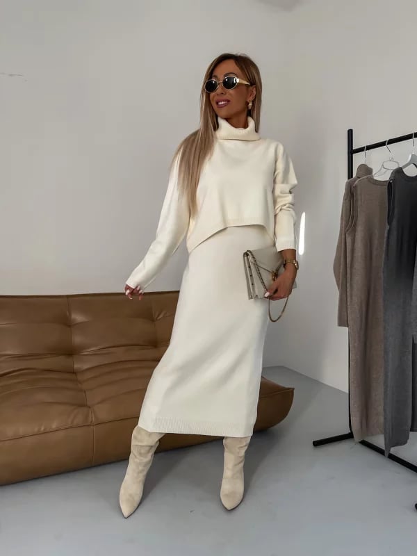 Ensemble Robe et Pull Col Roulé