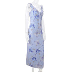 Robe Maxi Dos Nu Plongeant Fleurie Mode Été