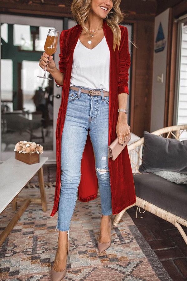 Manteau Kimono en Velours pour Couches Confortables et Élégantes