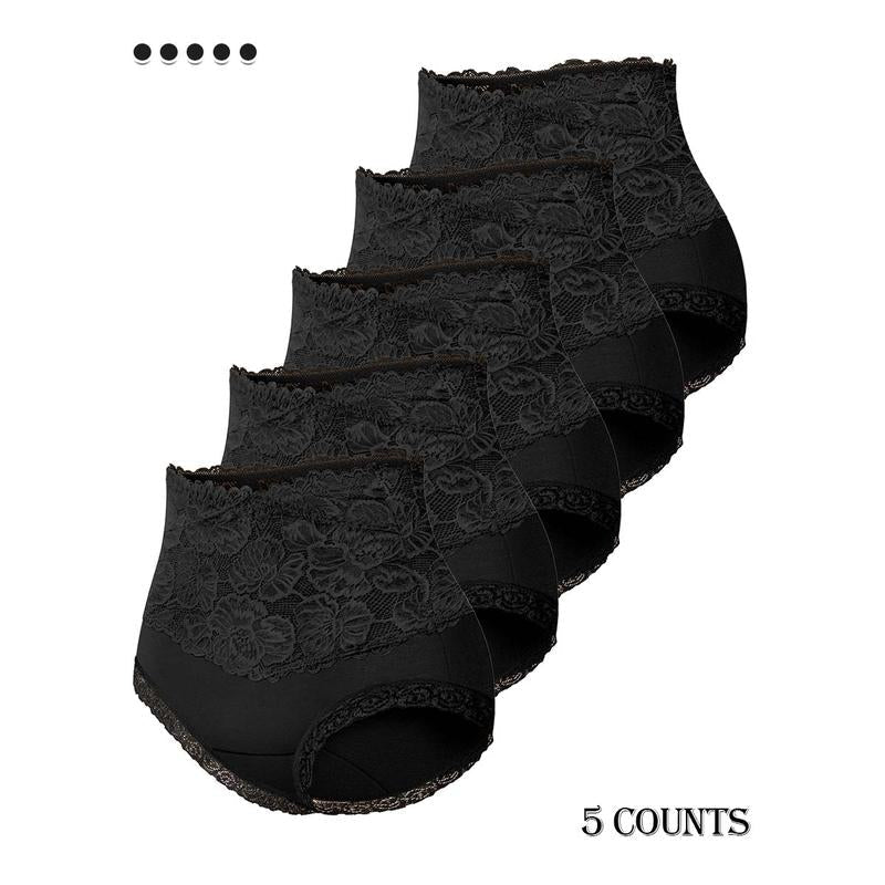 Culottes en coton taille haute avec bordure en dentelle lot de 5