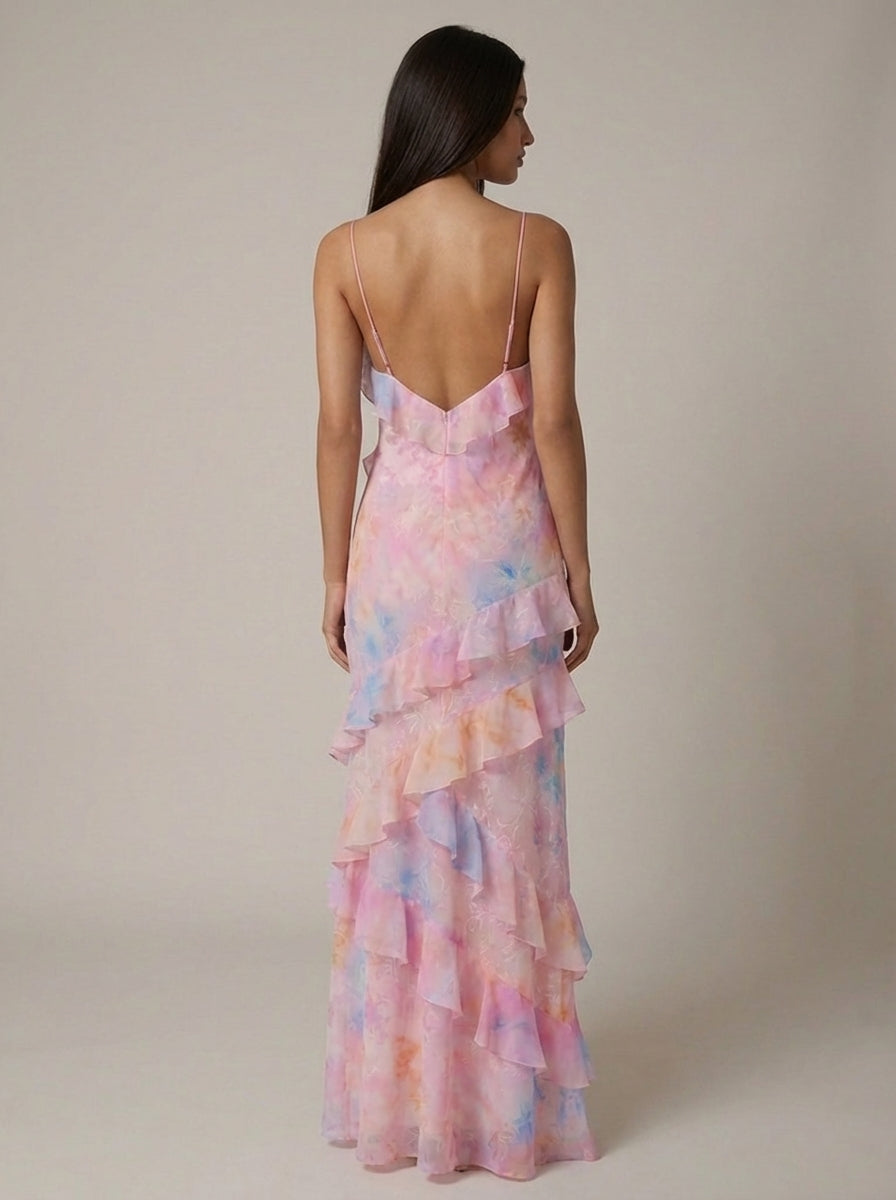 Robe longue sans manches à col V Vienna
