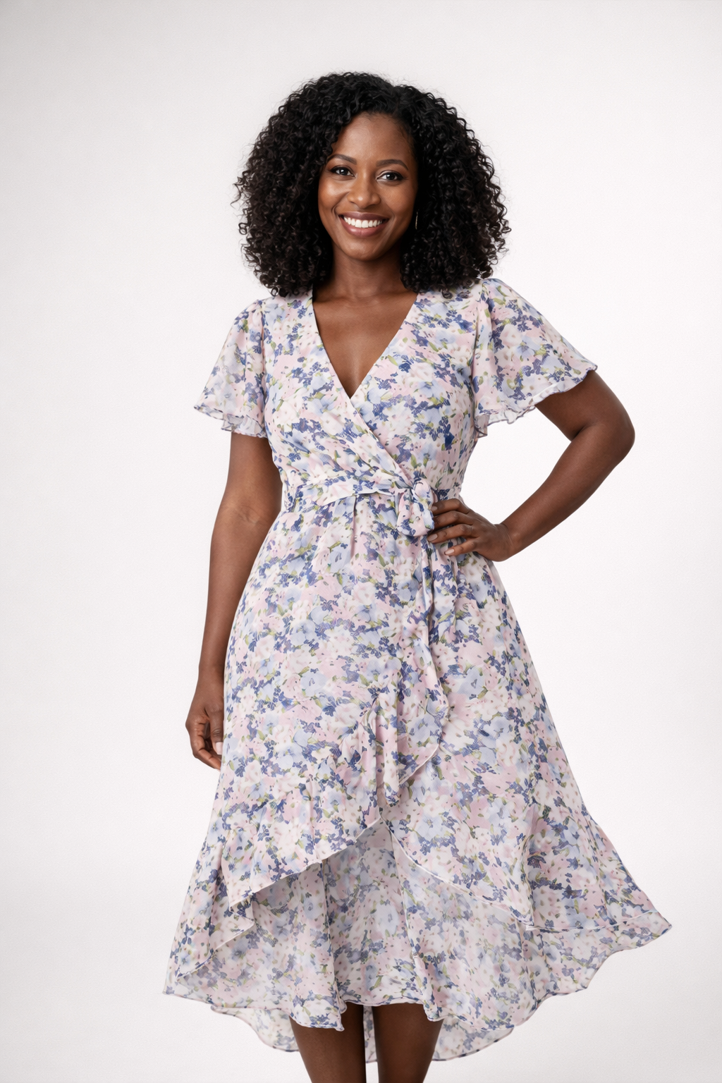 Robe midi à imprimé floral