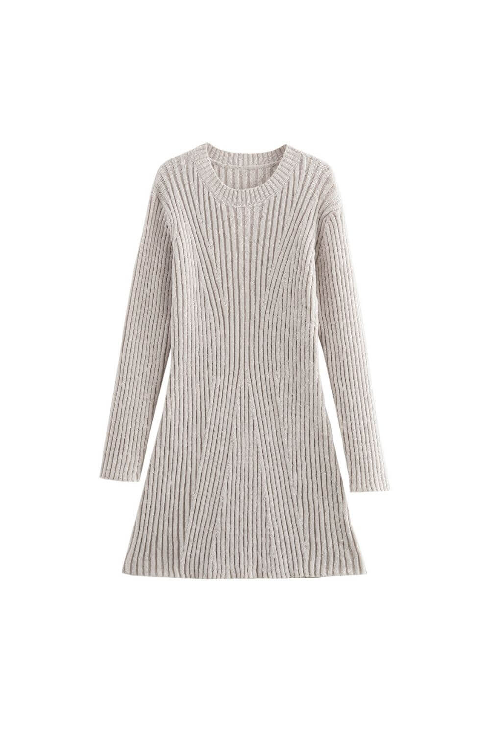 Robe courte à manches longues en mélange de coton