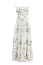 Robe midi à bretelles spaghetti en polyester blanche