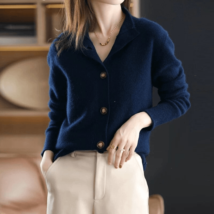 Cardigan en cachemire doux et confortable tricoté