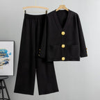 Ensemble pull en mélange de laine et pantalon à jambes larges