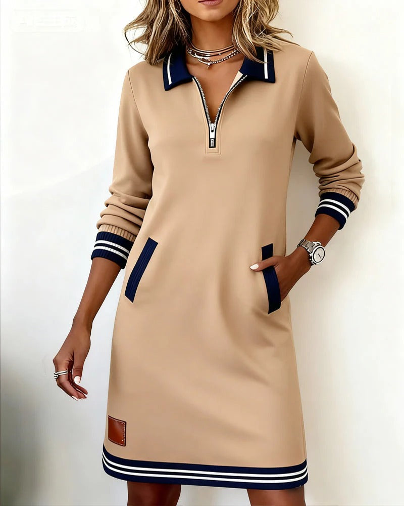 Robe en maille sportive avec col zippé