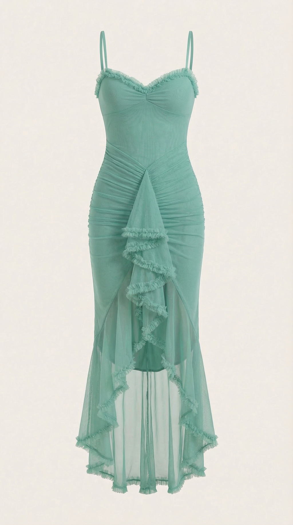 Robe maxi asymétrique à volants pour femmes