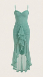 Robe maxi asymétrique à volants pour femmes