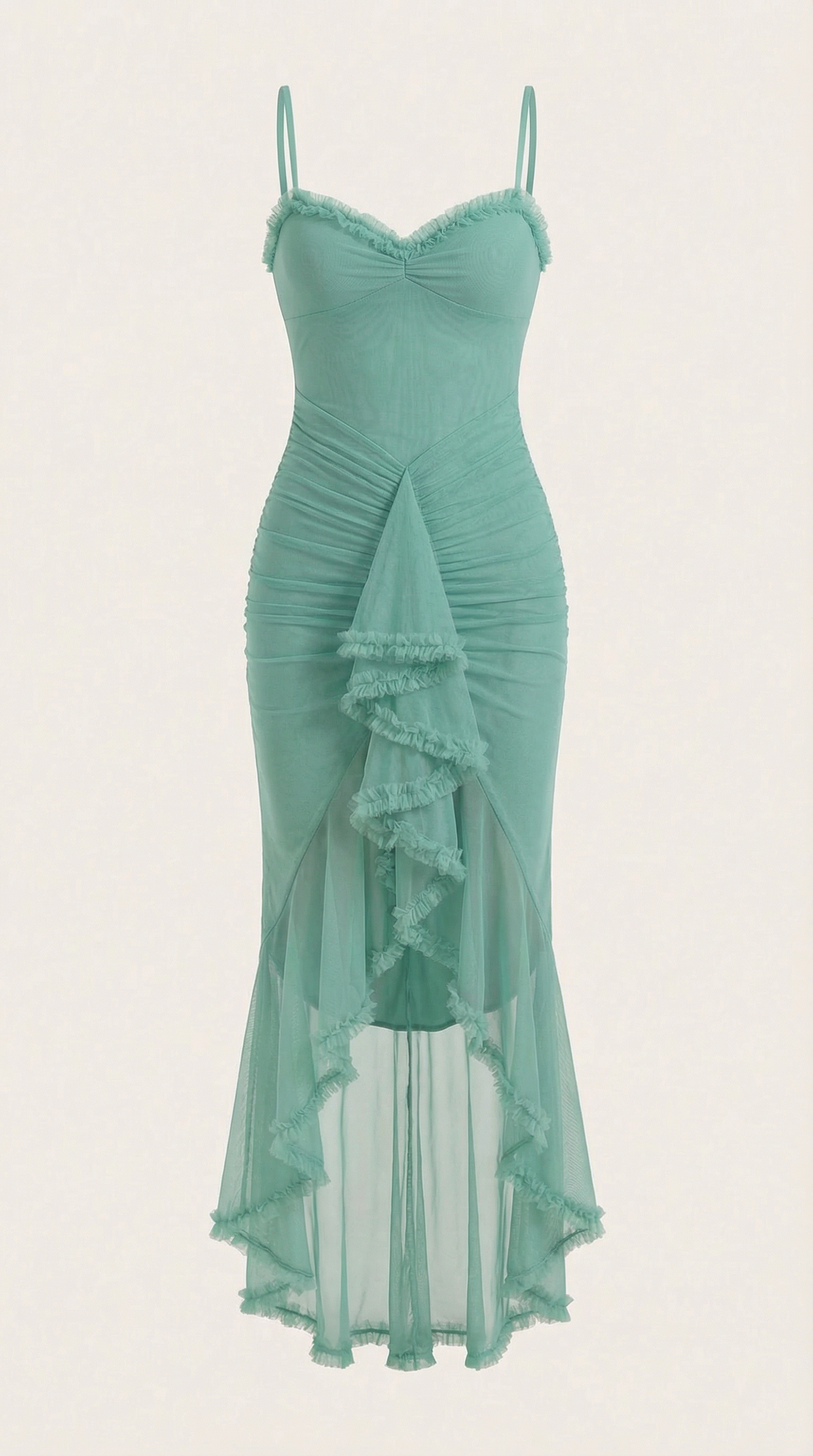 Robe maxi asymétrique à volants pour femmes