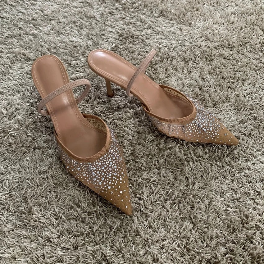 Isabelle Moreau® | Elegante Glitzer-Mules mit Absatz