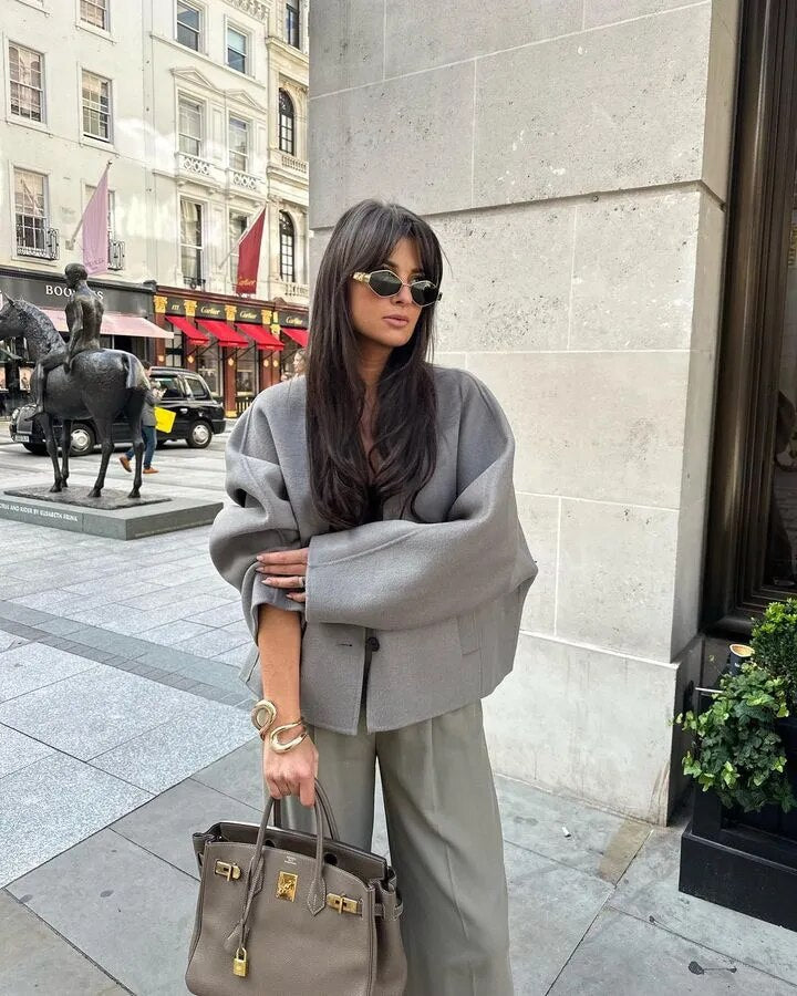 Manteau d'hiver douillet en mélange de laine