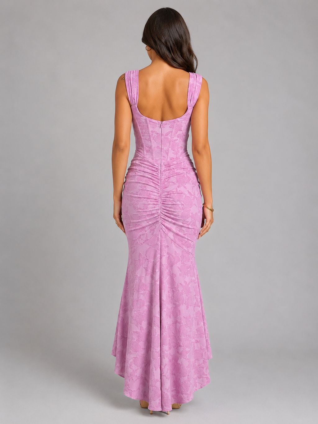 Robe longue corset florale pour femmes