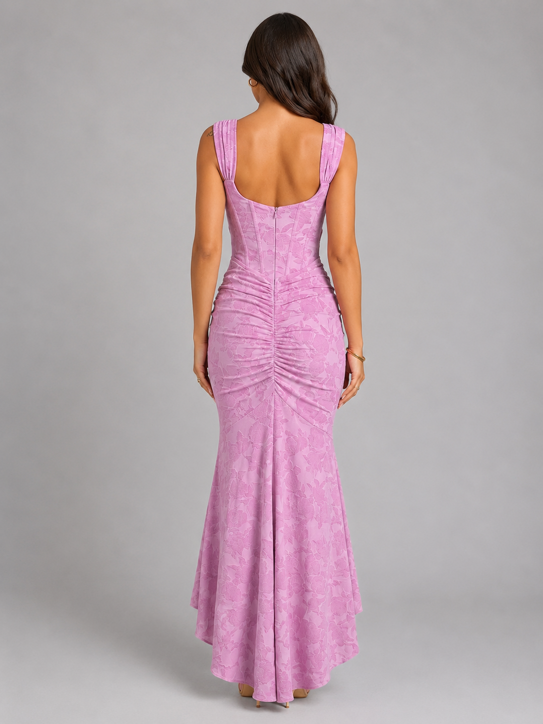 Robe longue corset florale pour femmes