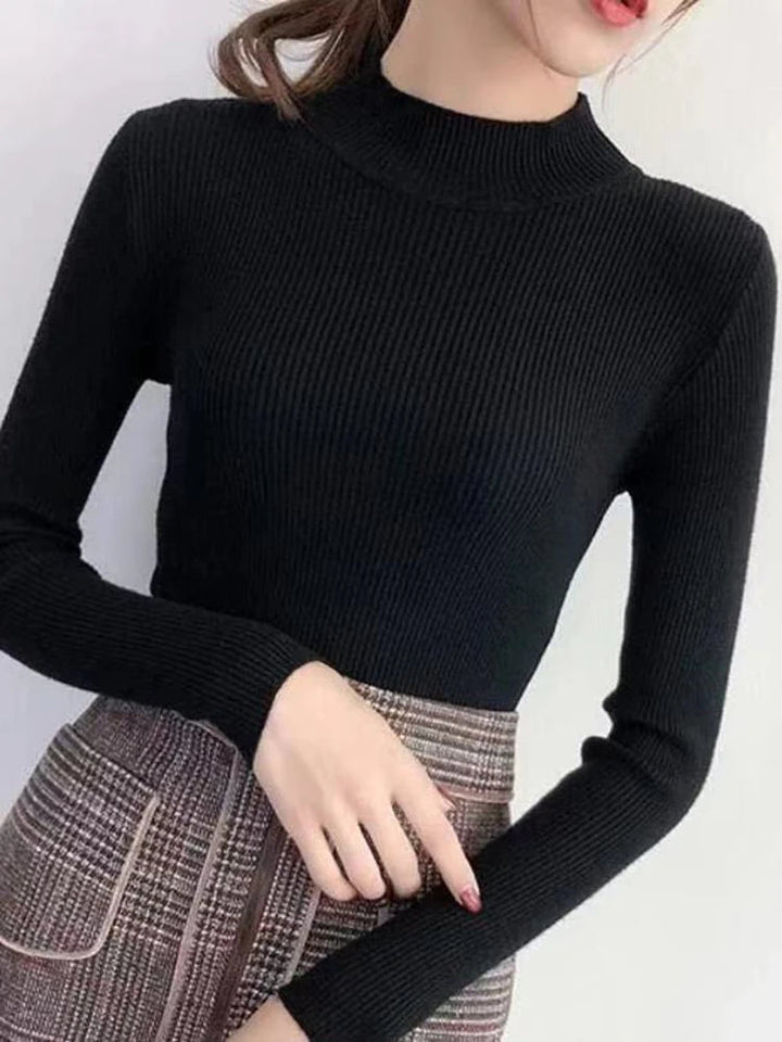 Pull en laine côtelée confortable pour femmes
