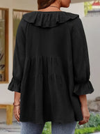 Blouse Femme Élégante à Col Volanté