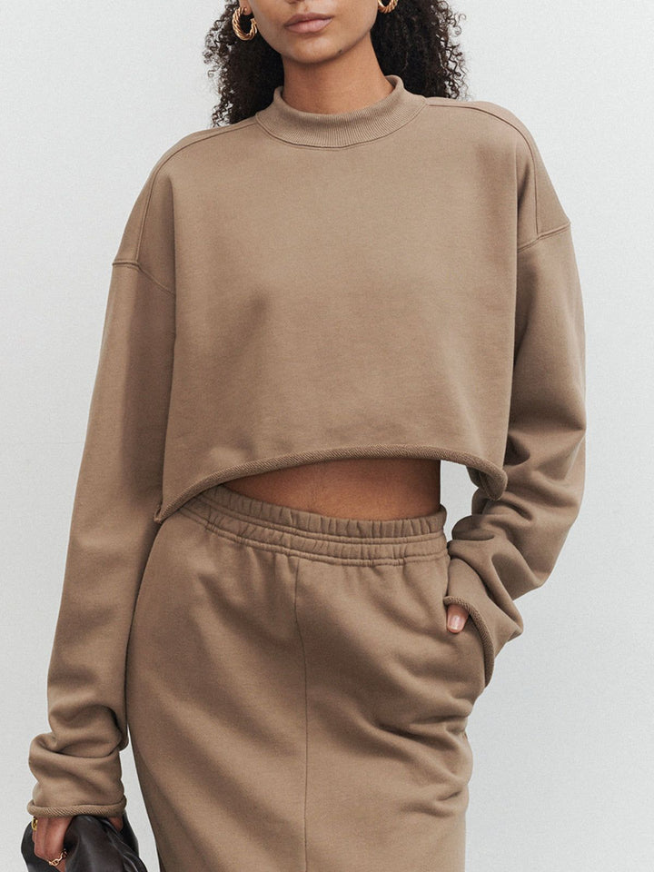 Sweatshirt court confortable pour un style chic décontracté