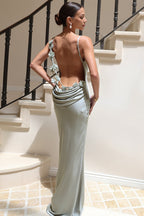 Robe Maxi Satinée Dos Nu Femme