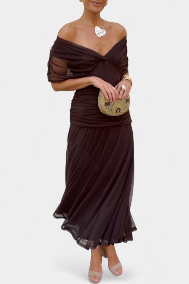 Robe longue plissée élégante à fleurs pour femme