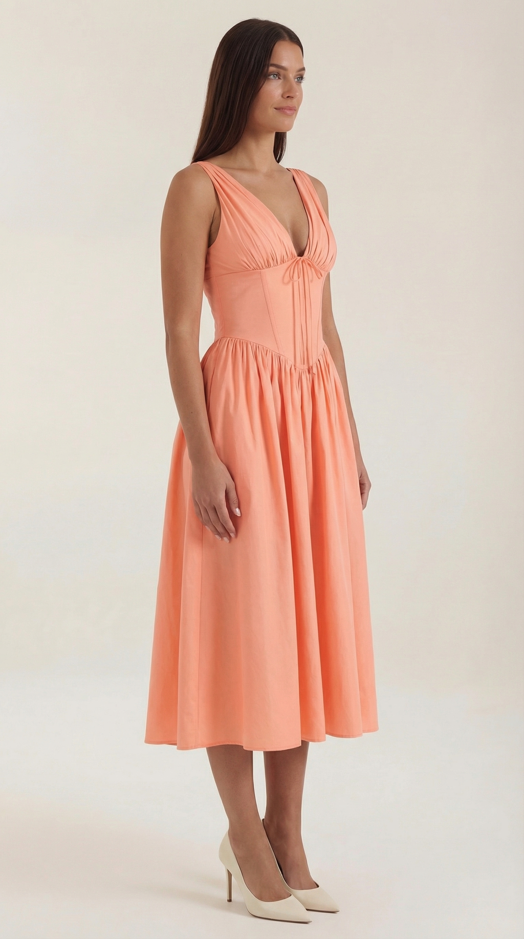 Robe mi-longue d'été corset pour femme