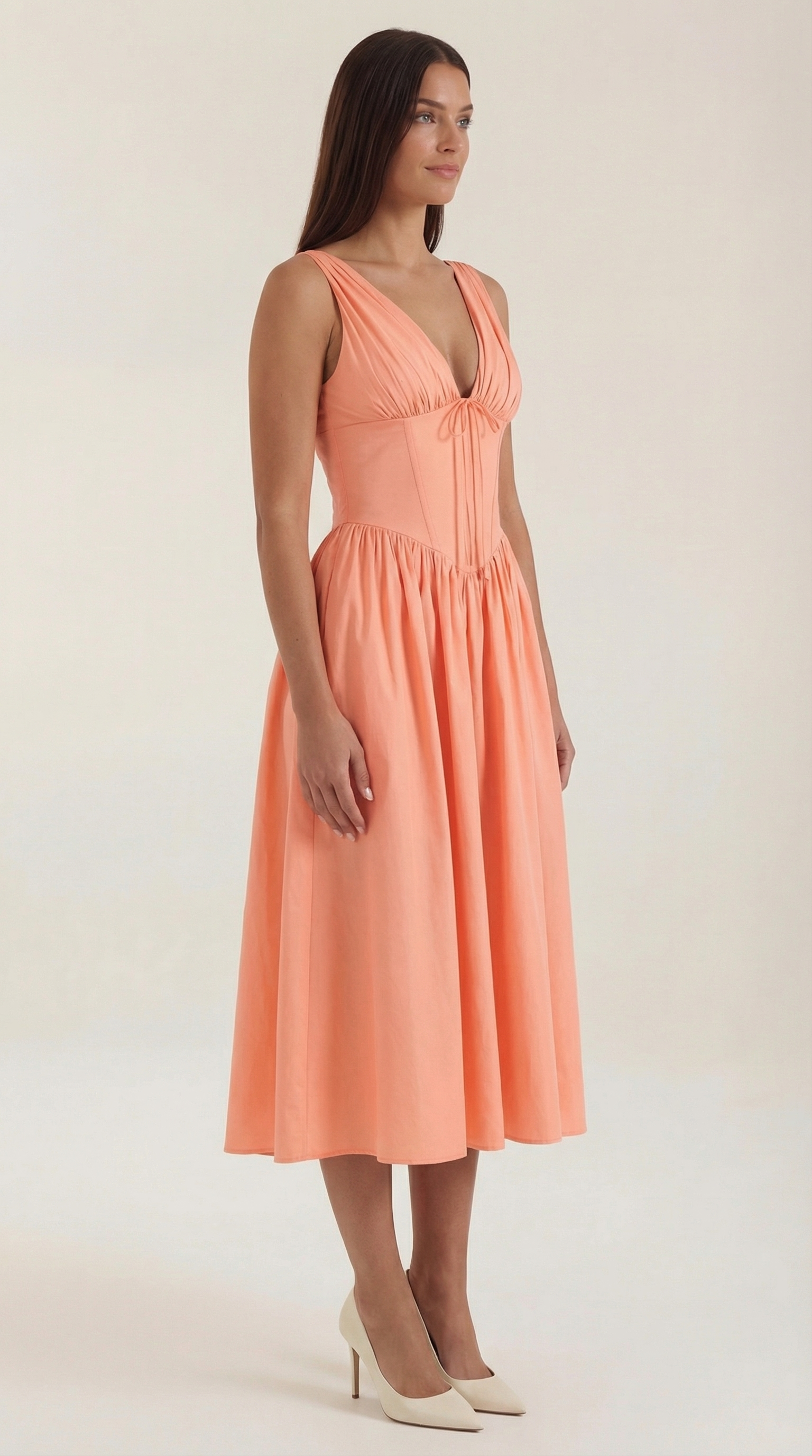 Robe mi-longue d'été corset pour femme
