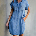Robe En Jean Élégante Femme Décontractée