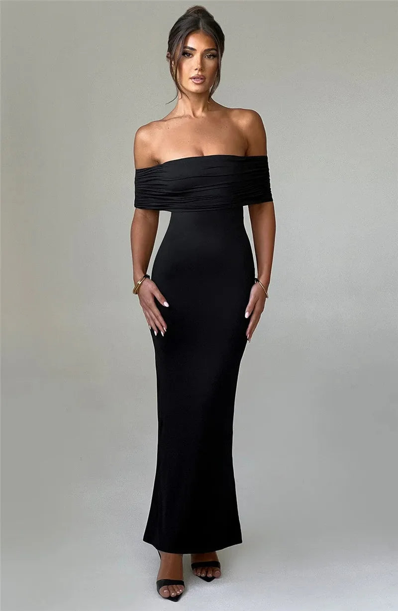 Robe maxi dos nu sans bretelles pour femmes