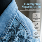 Col et fermeture boutonnée d'une veste en jean femme