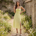 Robe midi fleurie pour femmes, idéale pour les invitées de mariage