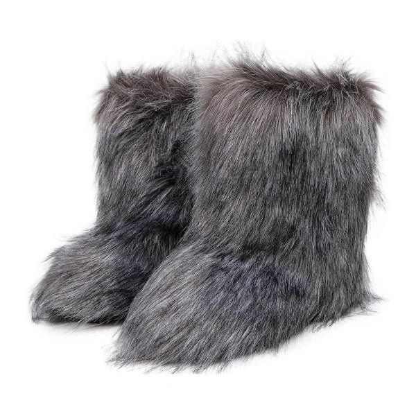 Bottes rétro Y2K en peluche givrée