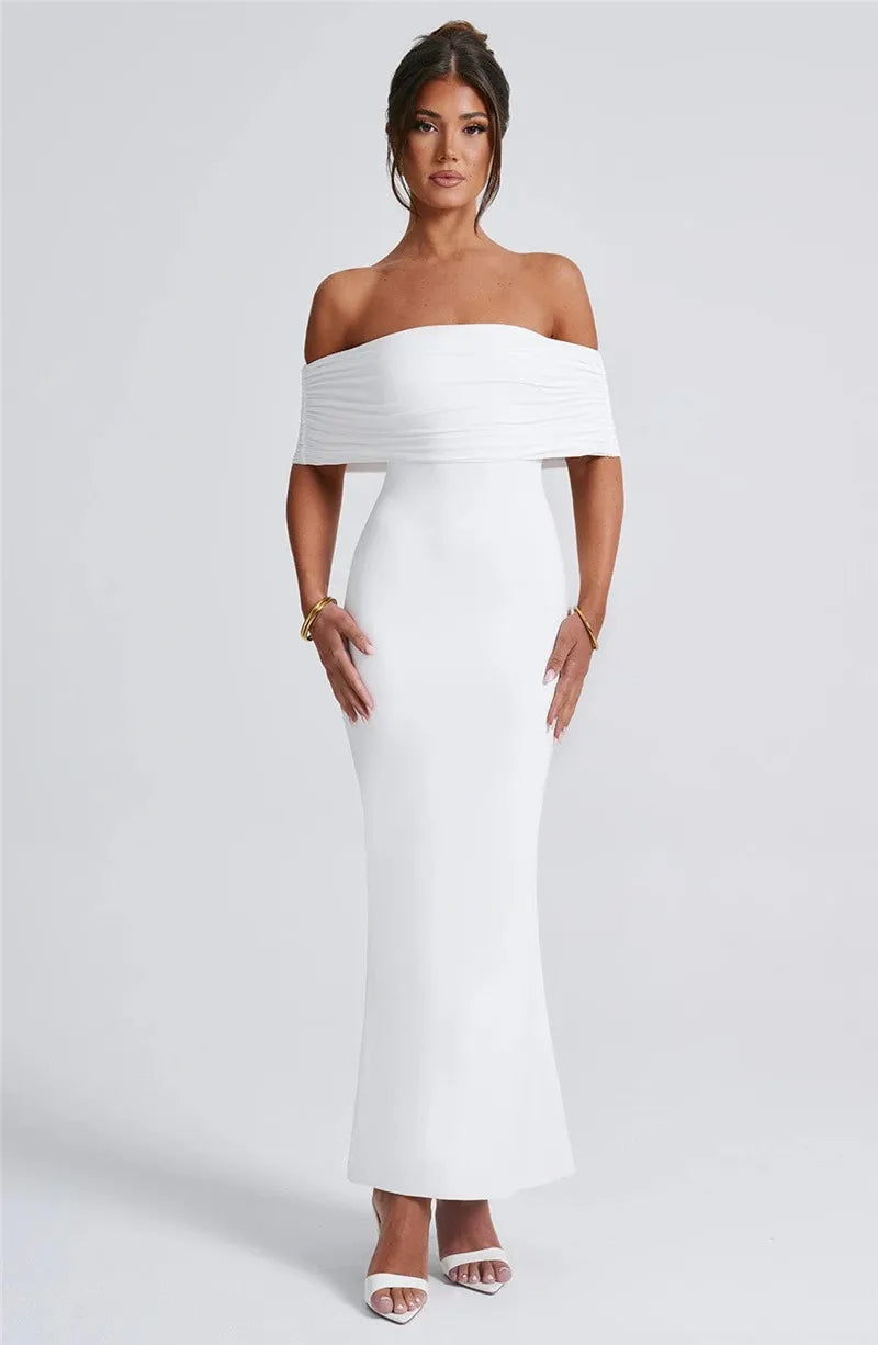 Robe maxi dos nu sans bretelles pour femmes