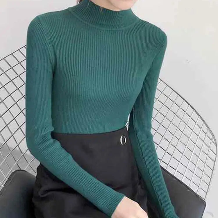 Pull en laine côtelée confortable pour femmes