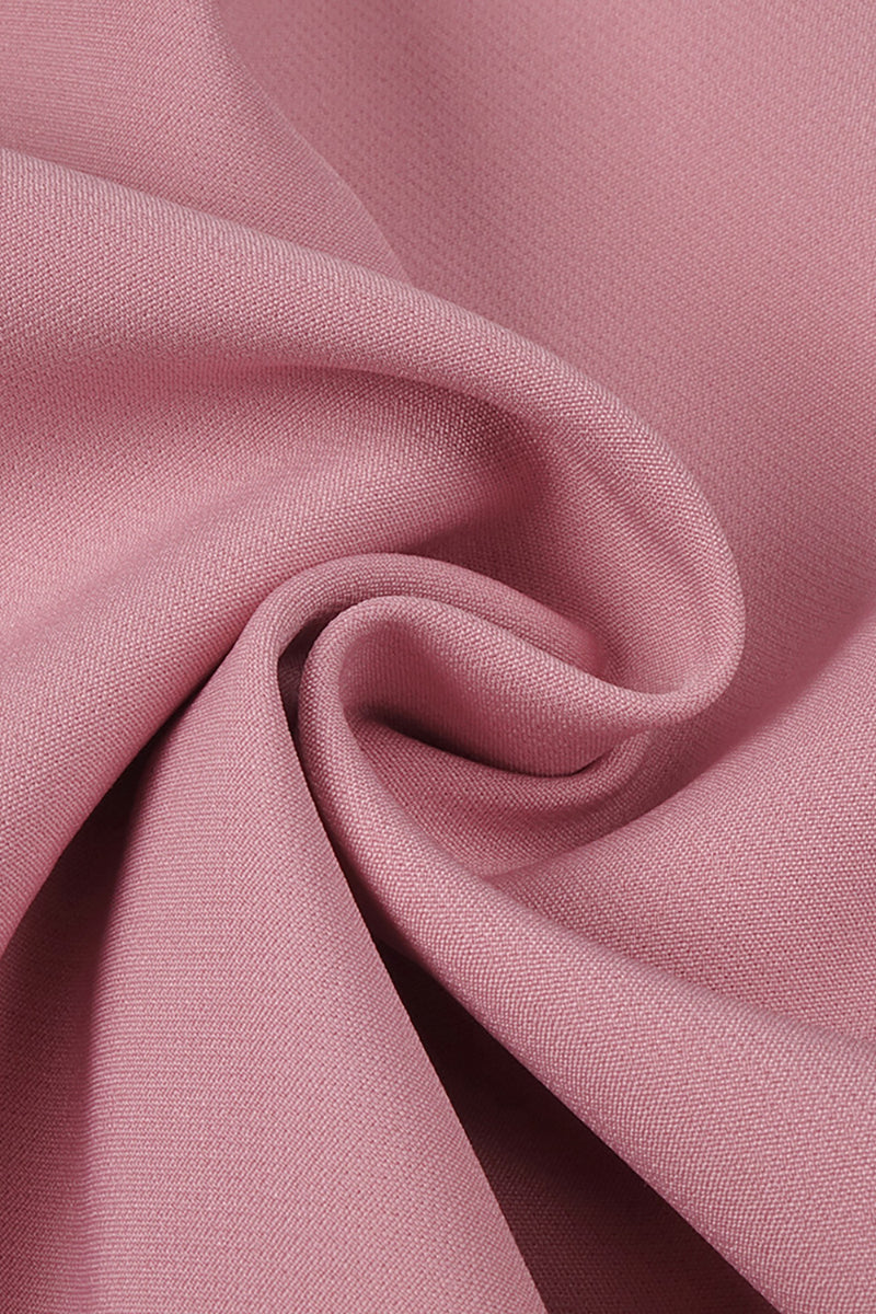 Robe midi rose à une épaule avec détail nœud