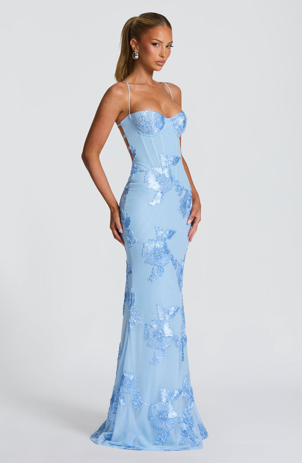 Robe maxi en velours pour femme
